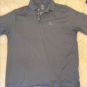 Rhoback Men's Blue Patterned Polo Shirt**Faded a little near the collar***